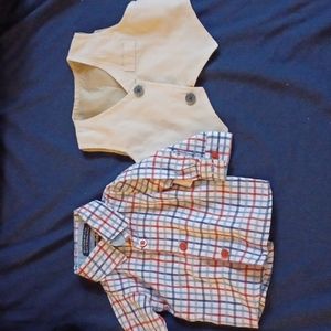 Button up shirt with vest